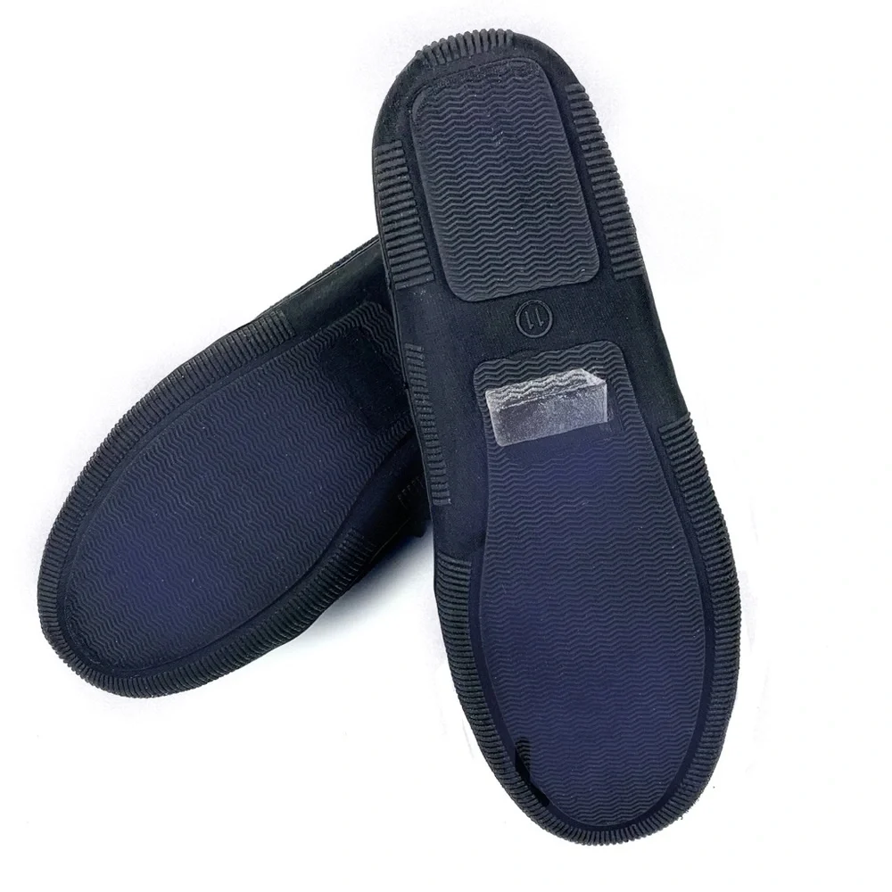 Travelers Mens Black Faux Suede Moccasin Loafers Size 11 M